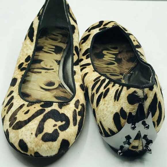 Sam Edelman Joya Ballet Flats Leopard Calf Hair - Picture 1 of 8